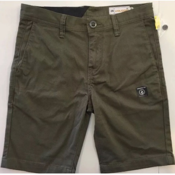 Volcom modern fit shorts waist 28 olive khaki - Picture 1 of 7